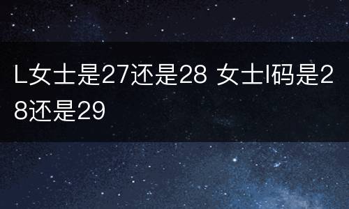 L女士是27还是28 女士l码是28还是29