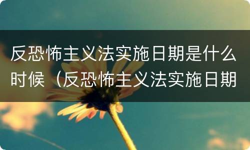 反恐怖主义法实施日期是什么时候（反恐怖主义法实施日期44075）