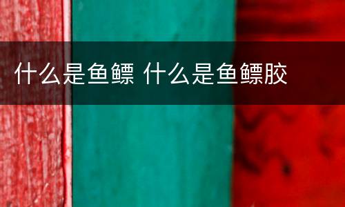 什么是鱼鳔 什么是鱼鳔胶