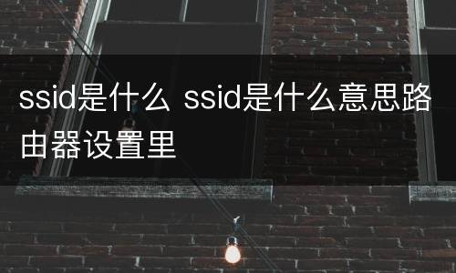 ssid是什么 ssid是什么意思路由器设置里