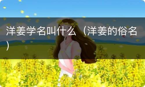洋姜学名叫什么（洋姜的俗名）