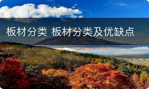 板材分类 板材分类及优缺点