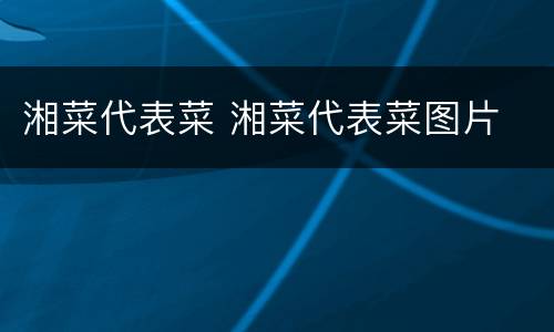湘菜代表菜 湘菜代表菜图片