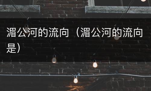 湄公河的流向（湄公河的流向是）