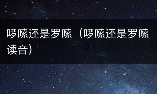 啰嗦还是罗嗦（啰嗦还是罗嗦读音）
