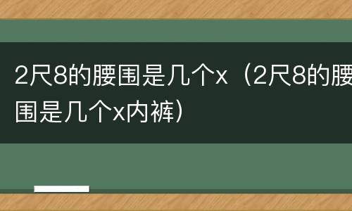 2尺8的腰围是几个x（2尺8的腰围是几个x内裤）