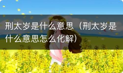 刑太岁是什么意思（刑太岁是什么意思怎么化解）