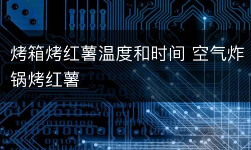 烤箱烤红薯温度和时间 空气炸锅烤红薯