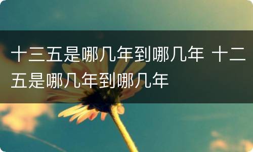 十三五是哪几年到哪几年 十二五是哪几年到哪几年