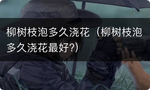 柳树枝泡多久浇花（柳树枝泡多久浇花最好?）