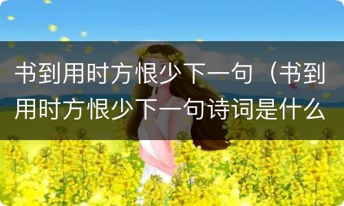 书到用时方恨少下一句（书到用时方恨少下一句诗词是什么 全诗）