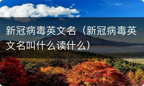 新冠病毒英文名（新冠病毒英文名叫什么读什么）