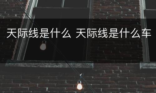 天际线是什么 天际线是什么车