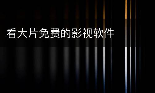 看大片免费的影视软件