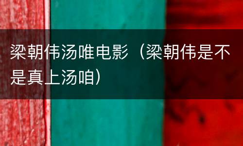 梁朝伟汤唯电影（梁朝伟是不是真上汤咱）