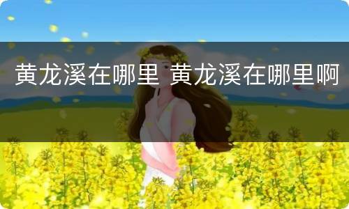 黄龙溪在哪里 黄龙溪在哪里啊