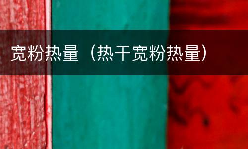 宽粉热量（热干宽粉热量）