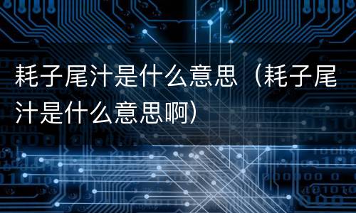 耗子尾汁是什么意思（耗子尾汁是什么意思啊）