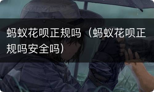 蚂蚁花呗正规吗（蚂蚁花呗正规吗安全吗）