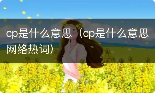 cp是什么意思（cp是什么意思网络热词）