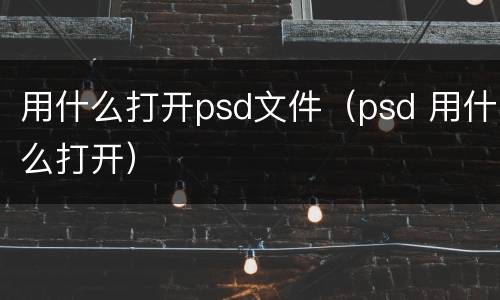 用什么打开psd文件（psd 用什么打开）