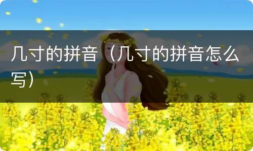 几寸的拼音（几寸的拼音怎么写）