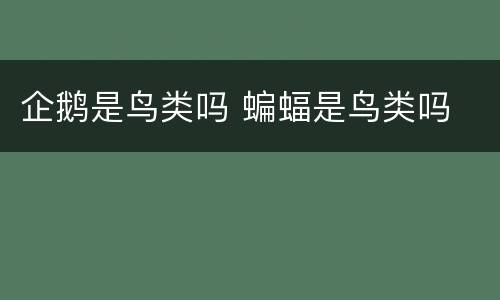 企鹅是鸟类吗 蝙蝠是鸟类吗