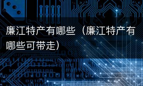 廉江特产有哪些（廉江特产有哪些可带走）