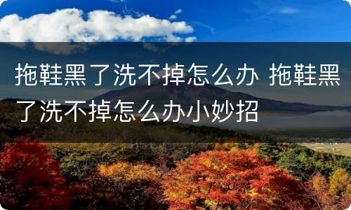 拖鞋黑了洗不掉怎么办 拖鞋黑了洗不掉怎么办小妙招