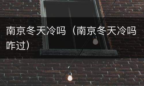 南京冬天冷吗（南京冬天冷吗咋过）