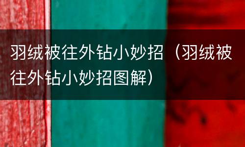 羽绒被往外钻小妙招（羽绒被往外钻小妙招图解）