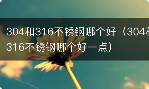 304和316不锈钢哪个好（304和316不锈钢哪个好一点）