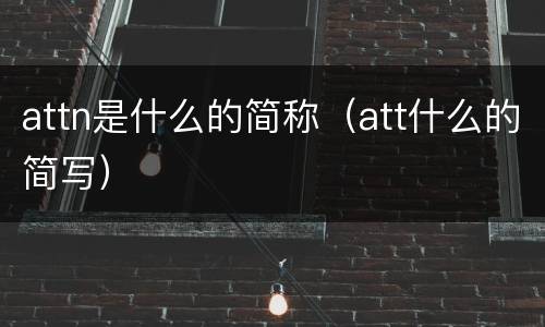 attn是什么的简称（att什么的简写）