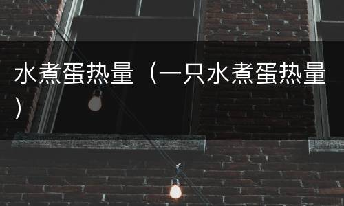 水煮蛋热量（一只水煮蛋热量）