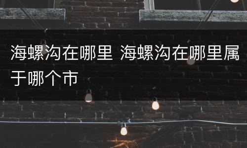 海螺沟在哪里 海螺沟在哪里属于哪个市