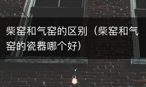 柴窑和气窑的区别（柴窑和气窑的瓷器哪个好）