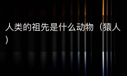 人类的祖先是什么动物（猿人）