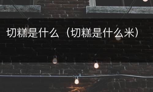 切糕是什么（切糕是什么米）