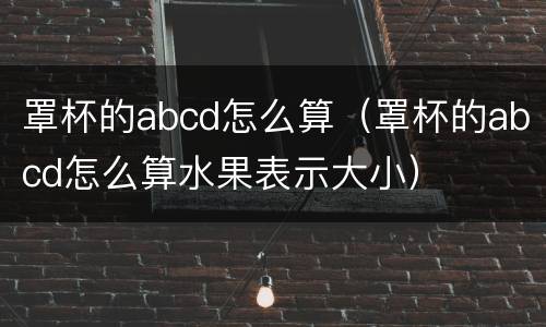 罩杯的abcd怎么算（罩杯的abcd怎么算水果表示大小）