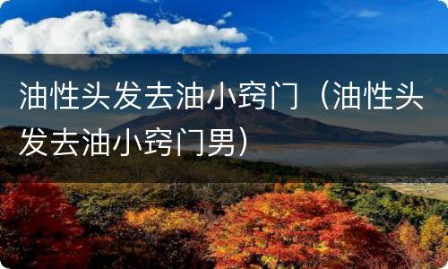 油性头发去油小窍门（油性头发去油小窍门男）