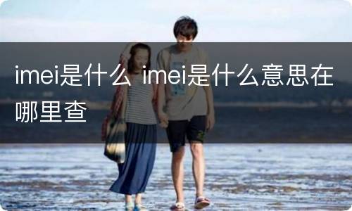 imei是什么 imei是什么意思在哪里查
