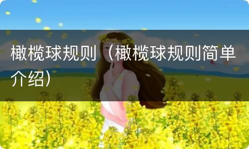 橄榄球规则（橄榄球规则简单介绍）