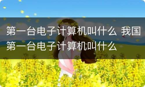 第一台电子计算机叫什么 我国第一台电子计算机叫什么