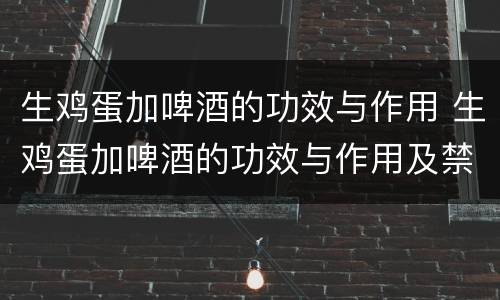 生鸡蛋加啤酒的功效与作用 生鸡蛋加啤酒的功效与作用及禁忌