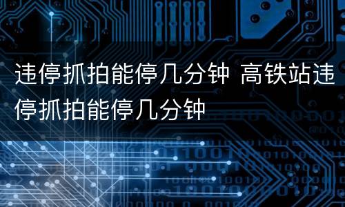 违停抓拍能停几分钟 高铁站违停抓拍能停几分钟