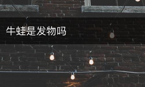 牛蛙是发物吗