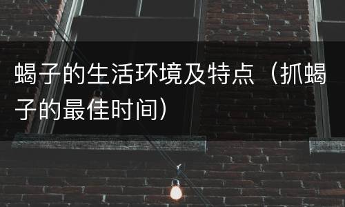蝎子的生活环境及特点（抓蝎子的最佳时间）