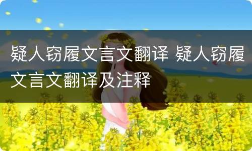 疑人窃履文言文翻译 疑人窃履文言文翻译及注释