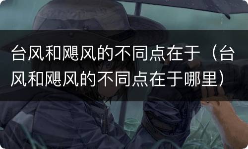 台风和飓风的不同点在于（台风和飓风的不同点在于哪里）