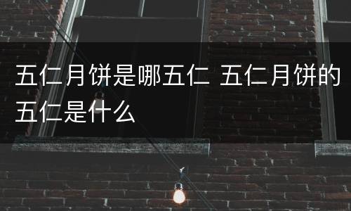 五仁月饼是哪五仁 五仁月饼的五仁是什么